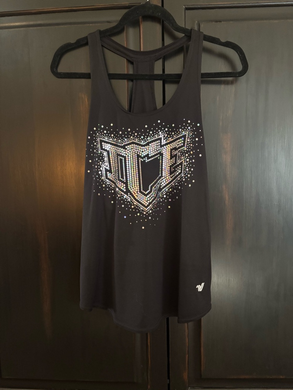 ICE Allstars Varsity Black Tank Top Sequin Rhinestone Logo